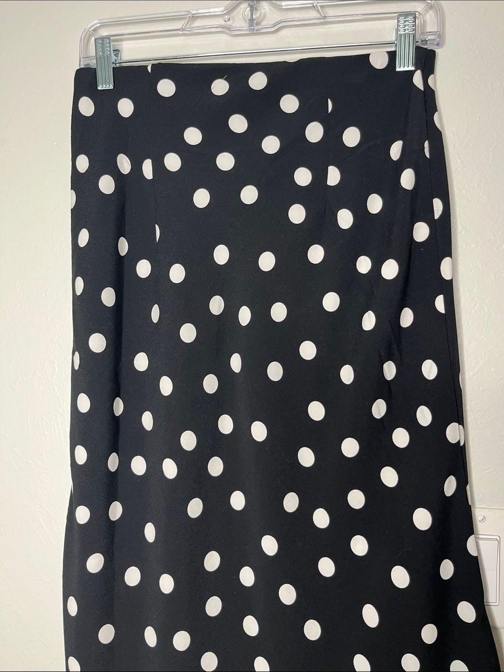 Polka Dot Slip Skirt Midi-Length Black and White Size 2 Dopamine Preppy Classic - Picture 4 of 5